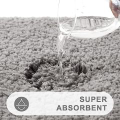 Rugs&Mats-Microfiber Bathroom Contour Rug-Light Grey