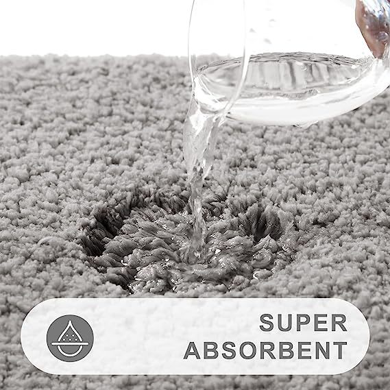 Rugs&Mats-Microfiber Bathroom Contour Rug-Light Grey