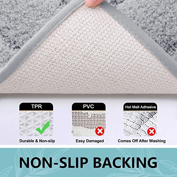 Rugs&Mats-Soft and Absorbent Microfiber Bath Rugs-Grey