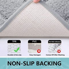 Rugs&Mats-Soft and Absorbent Microfiber Bath Rugs-Grey