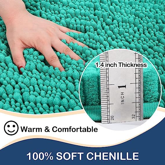 Rugs&Mats-Luxury Chenille Bathroom Rug-Teal