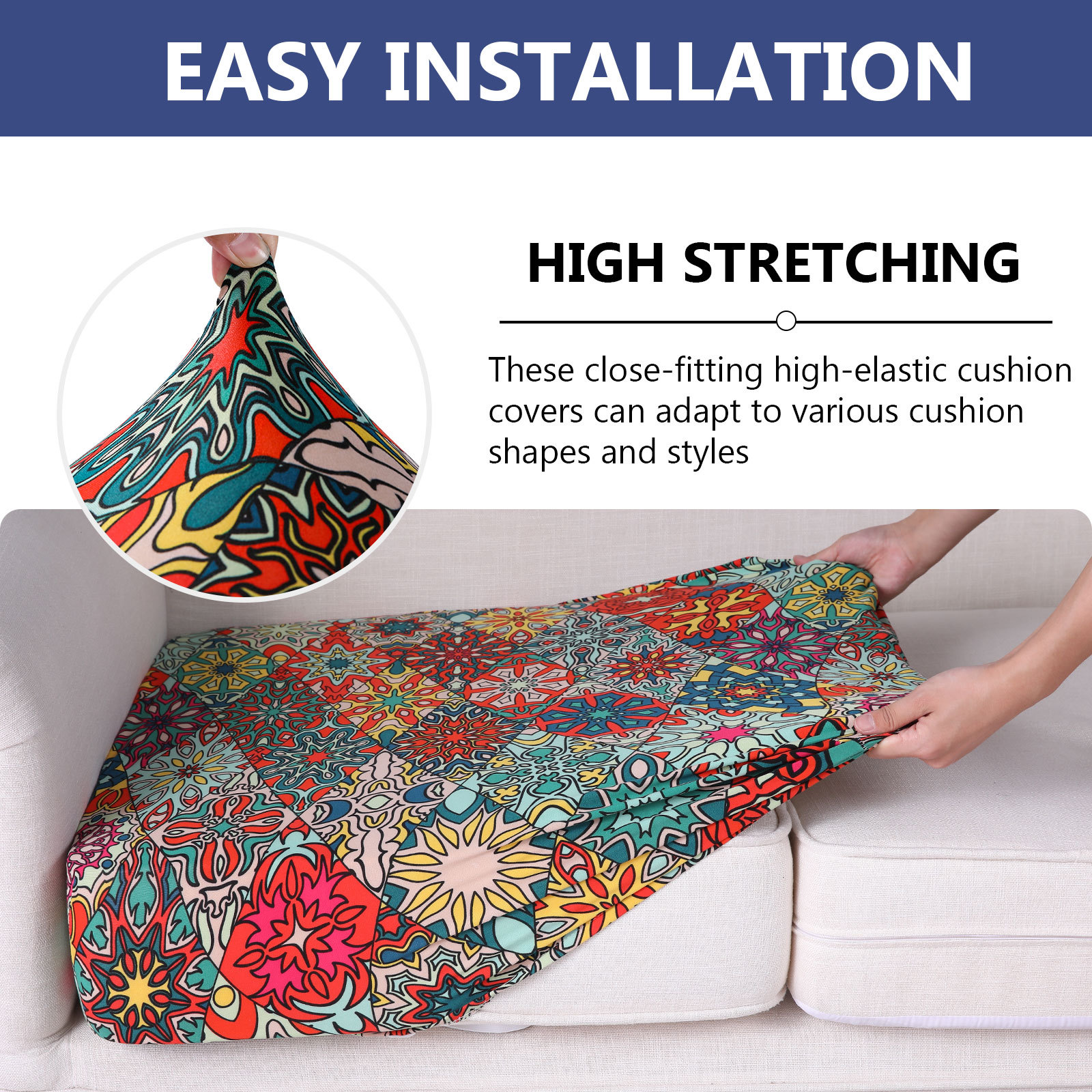 Printed Sofa Couch Cushion Covers- Red