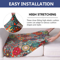Printed Sofa Couch Cushion Covers- Red