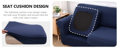 Slipcover-Plain Sofa Slipcovers-Navy blue