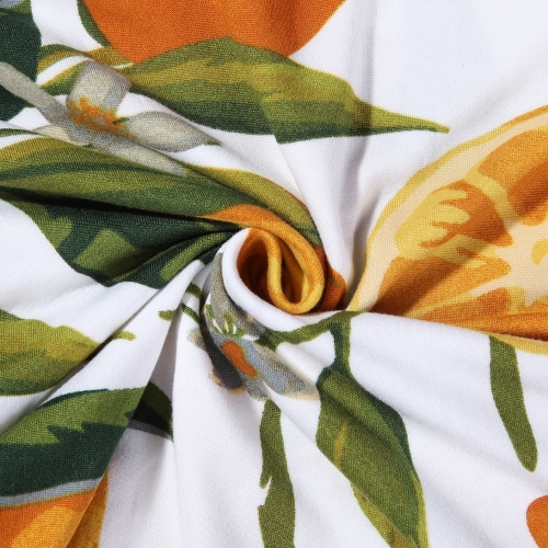 Slipcover-Floral Pattern Printed Sofa Slipcovers-Orange