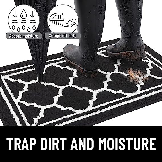 Rugs&Mats-Resist Dirt and Absorbent Entrance Mat-Black