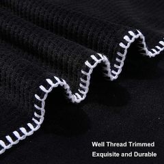 Blanket-Microfiber Lightweight Plush Reversible Throw Blanket-Black waffle