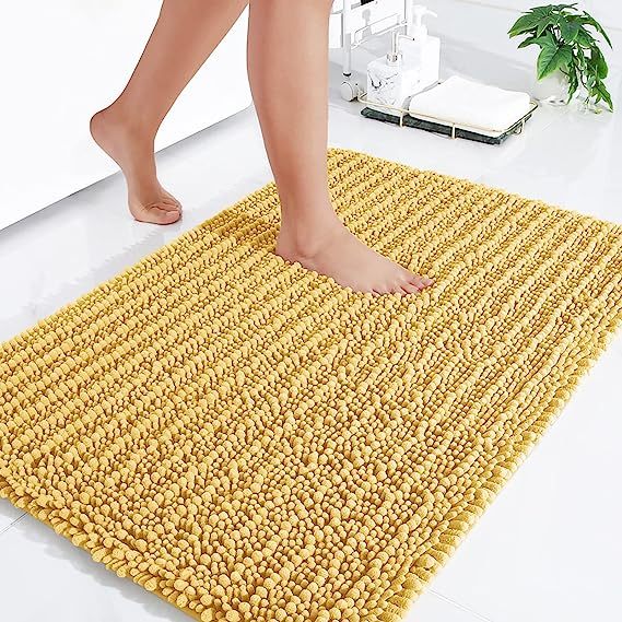 Rugs&Mats-Luxury Chenille Bathroom Rug-Yellow