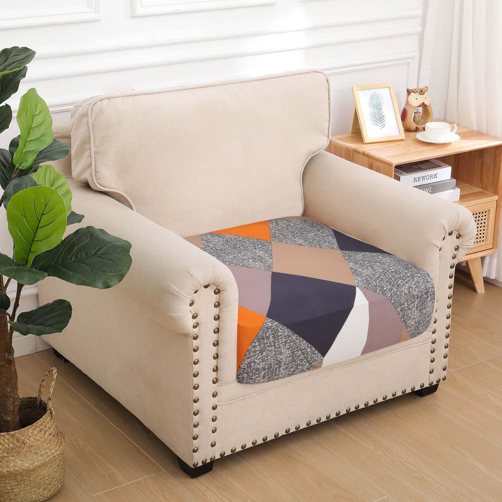 Printed Sofa Couch Cushion Covers- Multi Color Geometric