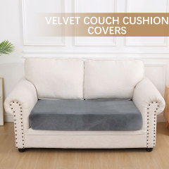 Velvet Stretch Couch Cushion Covers-Grey