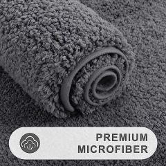Rugs&Mats-Microfiber Bathroom Contour Rug-Grey