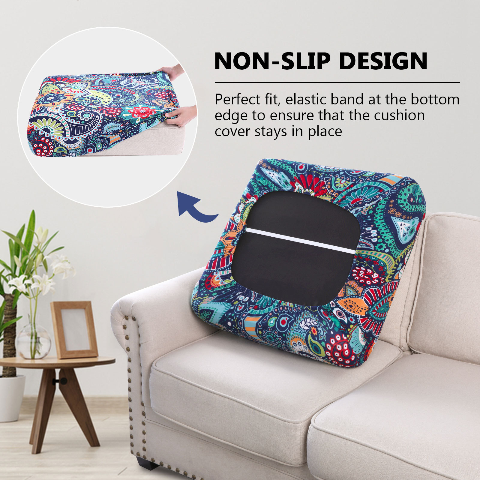 Printed Sofa Couch Cushion Covers- Paisley