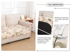 Printed Sofa Couch Cushion Covers- Light Beige Tropical