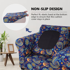 Slipcover-Floral Pattern Printed Sofa Slipcovers-Blue&yellow