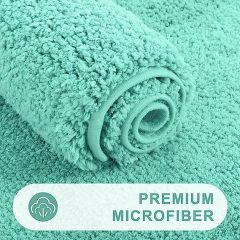 Rugs&Mats-Microfiber Bathroom Contour Rug-Teal