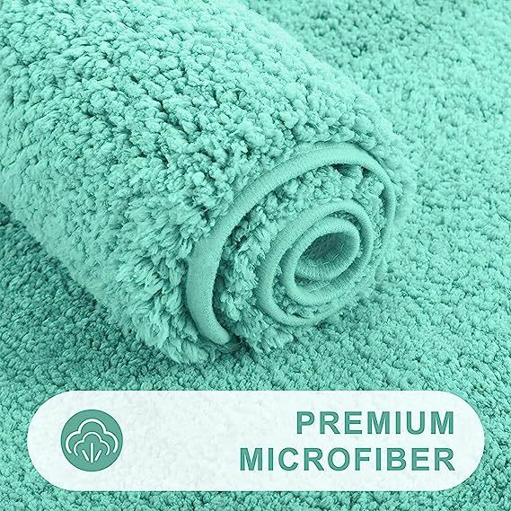 Rugs&Mats-Microfiber Bathroom Contour Rug-Teal