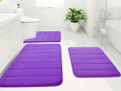 Rugs&Mats-Memory Foam 3 Pieces Bathroom Rug-Purple