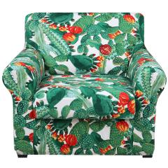 Slipcover-Floral Pattern Printed Sofa Slipcovers-Red green