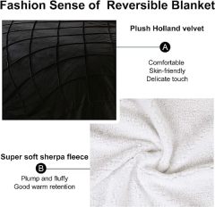 Blanket-Microfiber Lightweight Plush Reversible Throw Blanket-Black