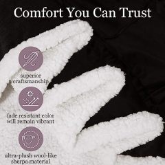 Blanket-Microfiber Lightweight Plush Reversible Throw Blanket-Black