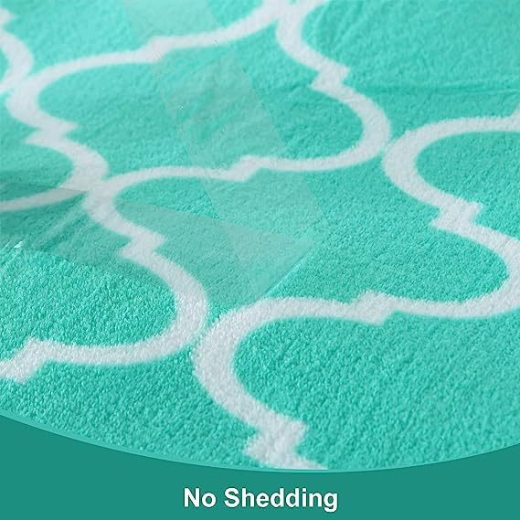 Blanket-Microfiber Lightweight Plush Reversible Throw Blanket-Aqua Green and White