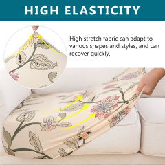 Printed Sofa Couch Cushion Covers- Light Beige Tropical