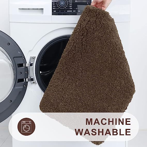 Rugs&Mats-Microfiber Bathroom Contour Rug-Brown