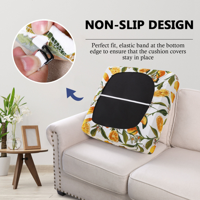 Printed Sofa Couch Cushion Covers- Orange