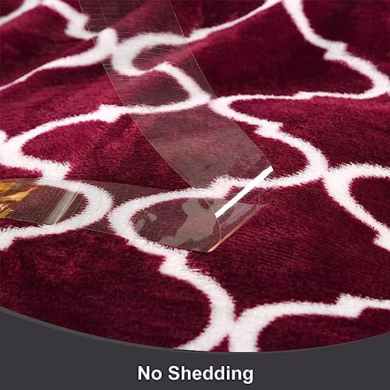 Blanket-Microfiber Lightweight Plush Reversible Throw Blanket-Burgundy and White