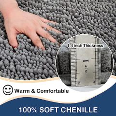 Rugs&Mats-Luxury Chenille Bathroom Rug-Grey