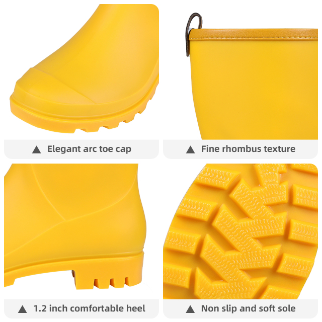 Mid Calf Rain Boots Waterproof Lightweight Garden Shoes