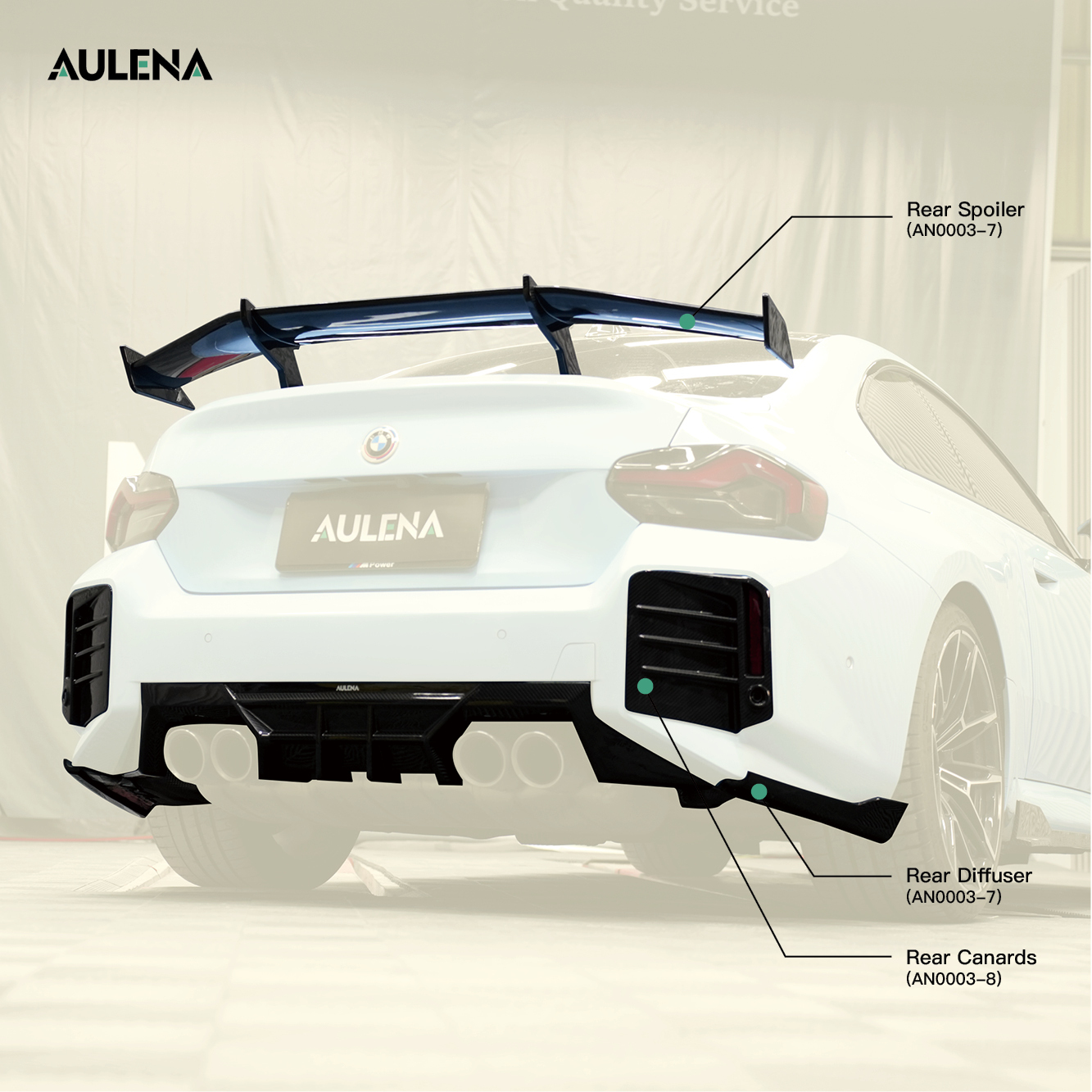 BMW M2(G87) Aulena Rear Canards Carbon fiber design