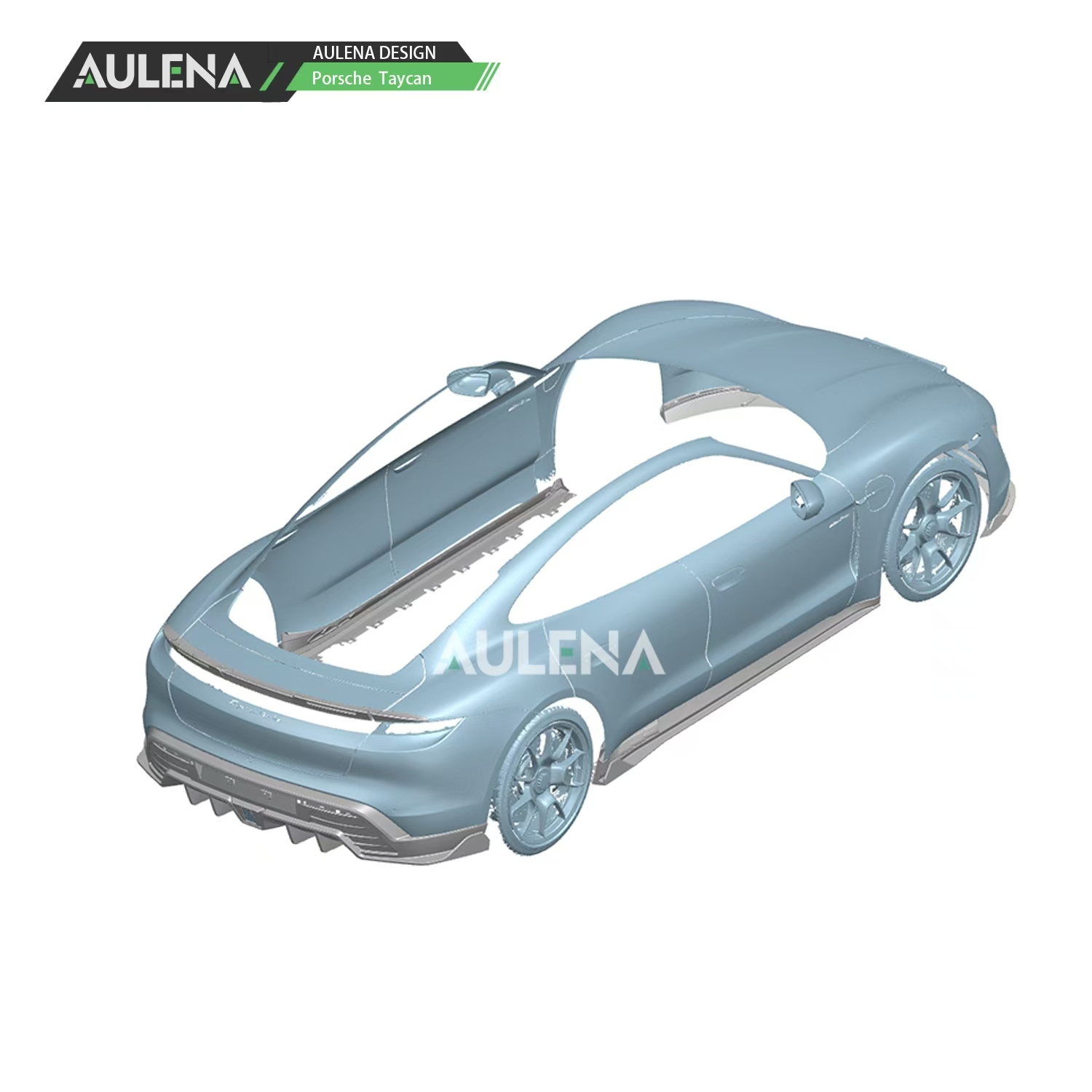 Porsche Taycan Aulena Design dry carbon Rear Diffuser