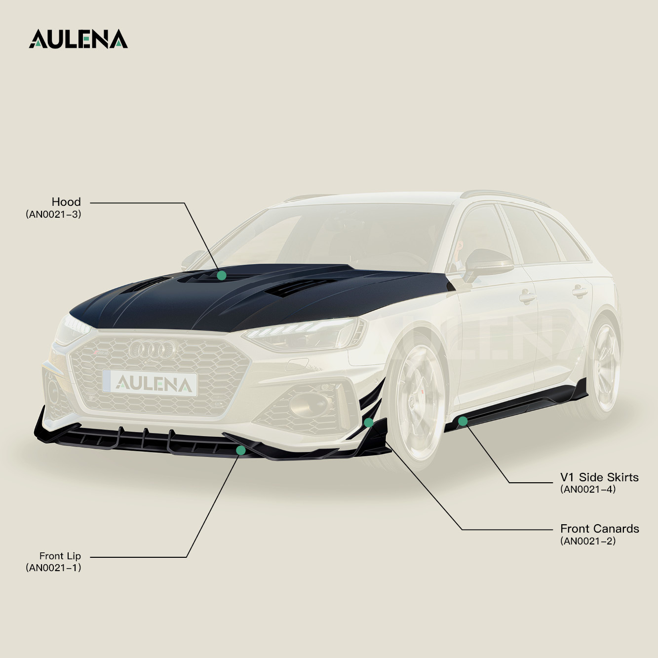 Aulena Design dry carbon performance body kit rs4