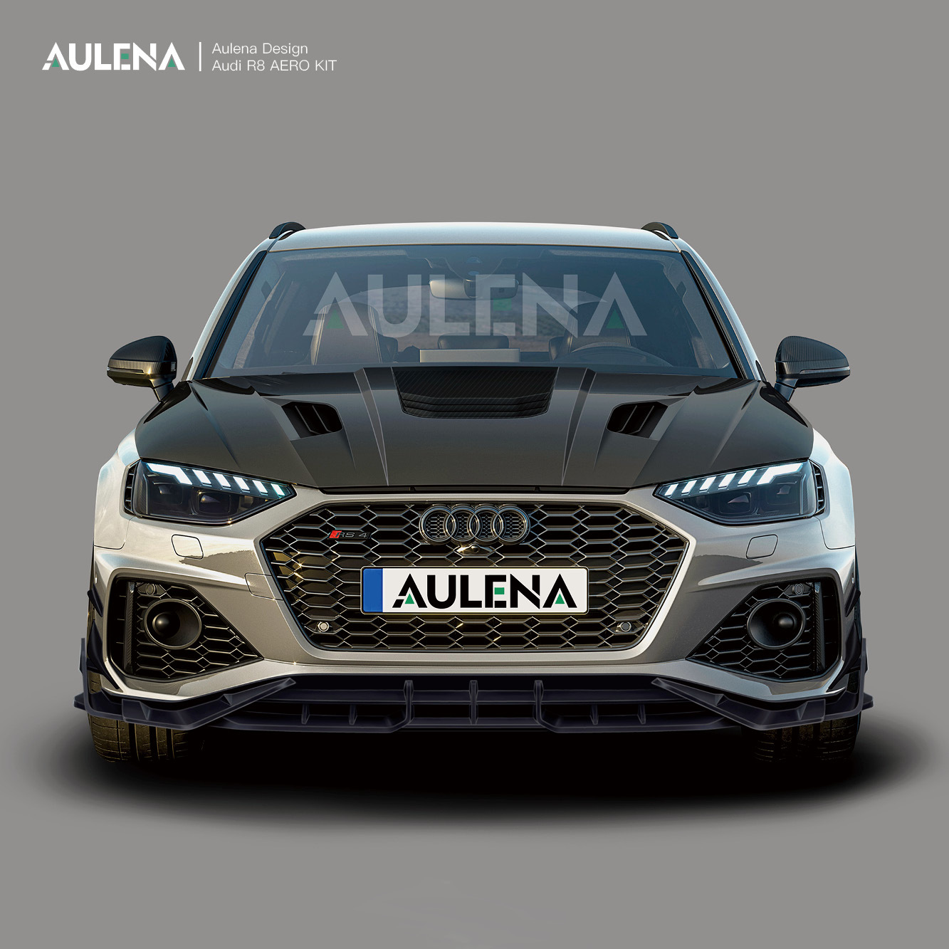 Aulena Design dry carbon performance Audi rs4 Front Canards
