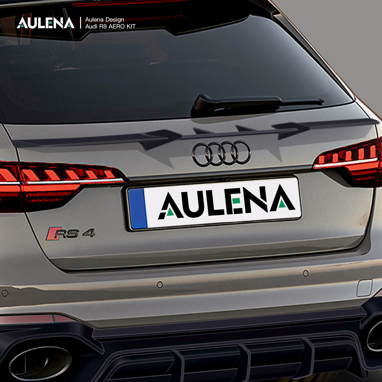 Aulena Design dry carbon performance Audi rs4 Carbon fiber design Rear Wing