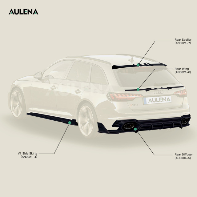 Aulena Design dry carbon performance Audi rs4 Carbon fiber design Rear Wing