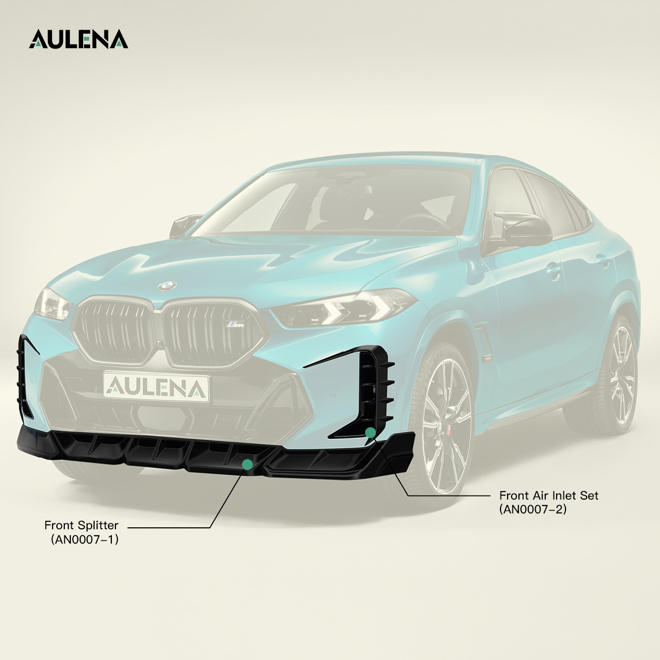 BMW X6 Aulena Design dry carbon performance Front Splitter