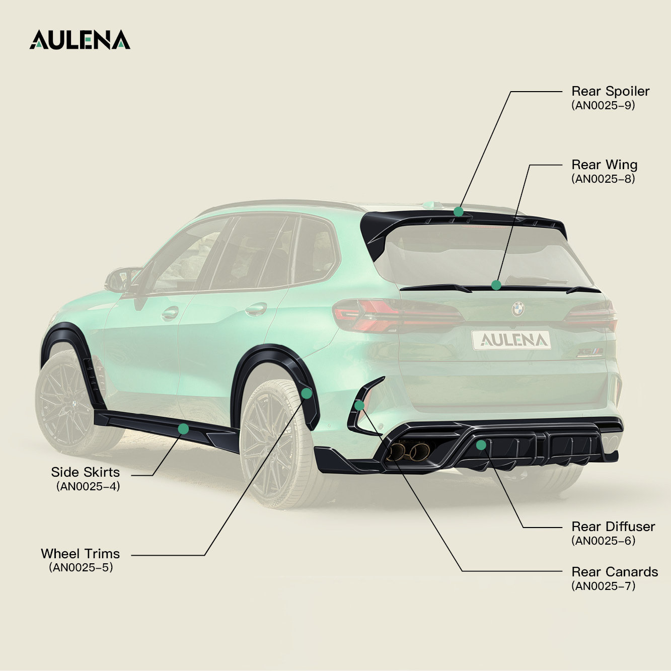 BMW X5M Aulena Design dry carbon bmw Rear Spoiler
