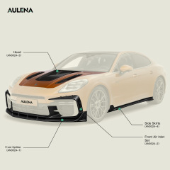 Porsche Panamera Aulena Design dry carbon performance Front Splitter spoiler kit