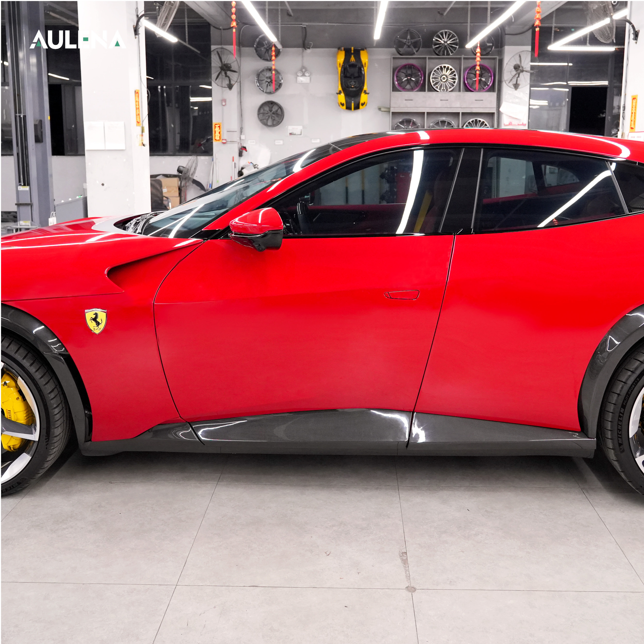 Ferrari Purosangue dry carbon OEM Style Side Skirts