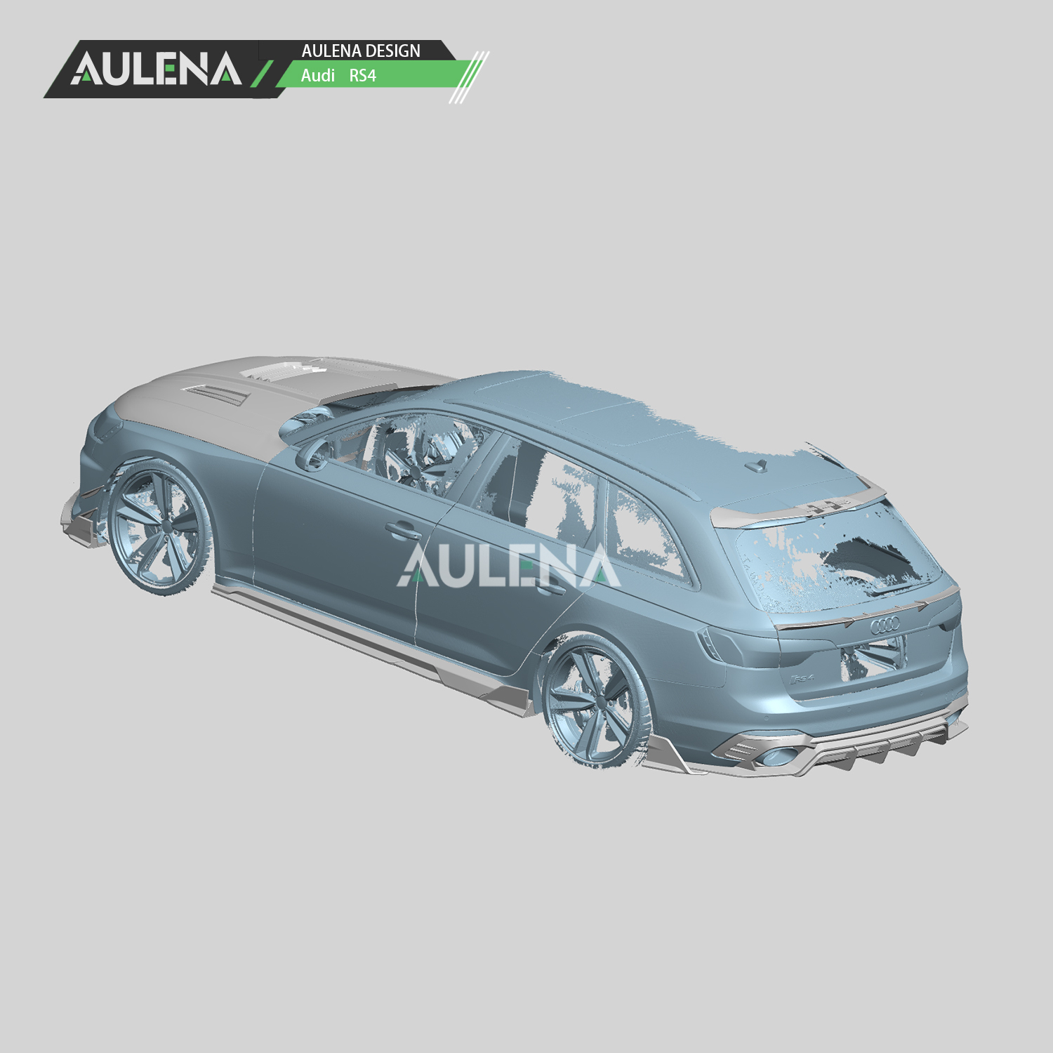 Aulena Design dry carbon performance audi rs4 carbon side skirts body kit