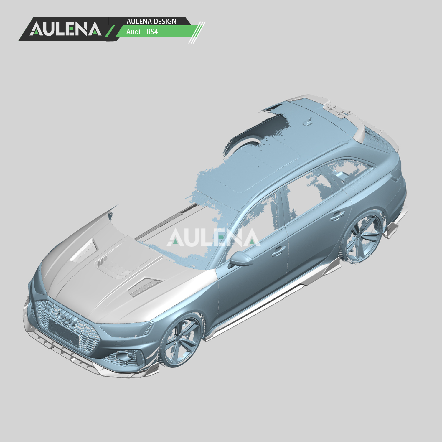 Aulena Design dry carbon performance audi rs4 carbon side skirts body kit