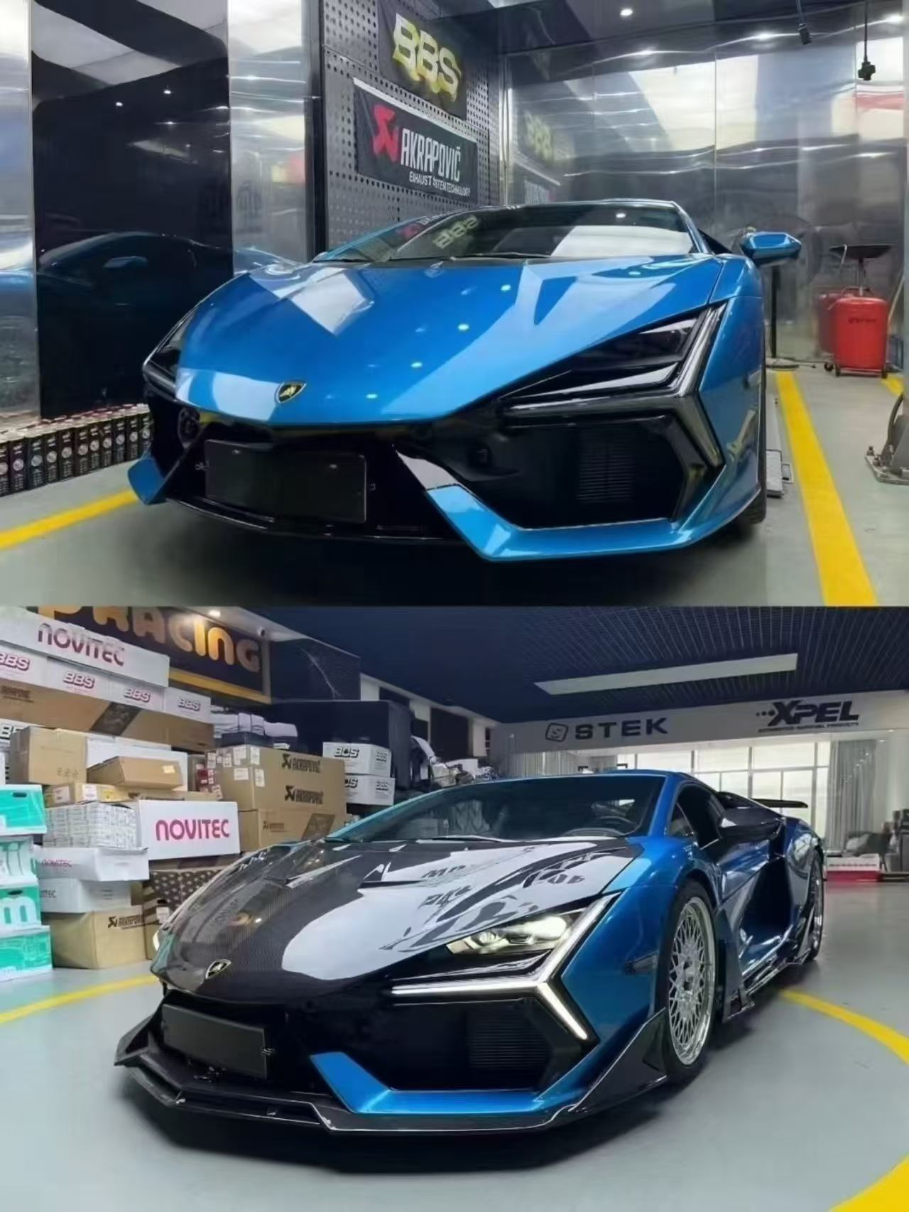 Lamborghini Revuelto Duke dry carbon body kit installation