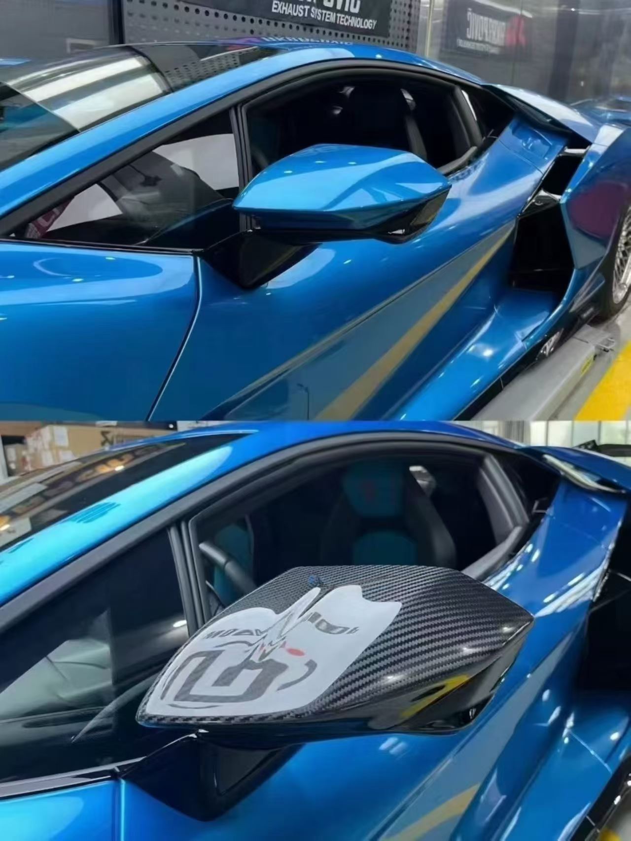 Lamborghini Revuelto Duke dry carbon mirror covers