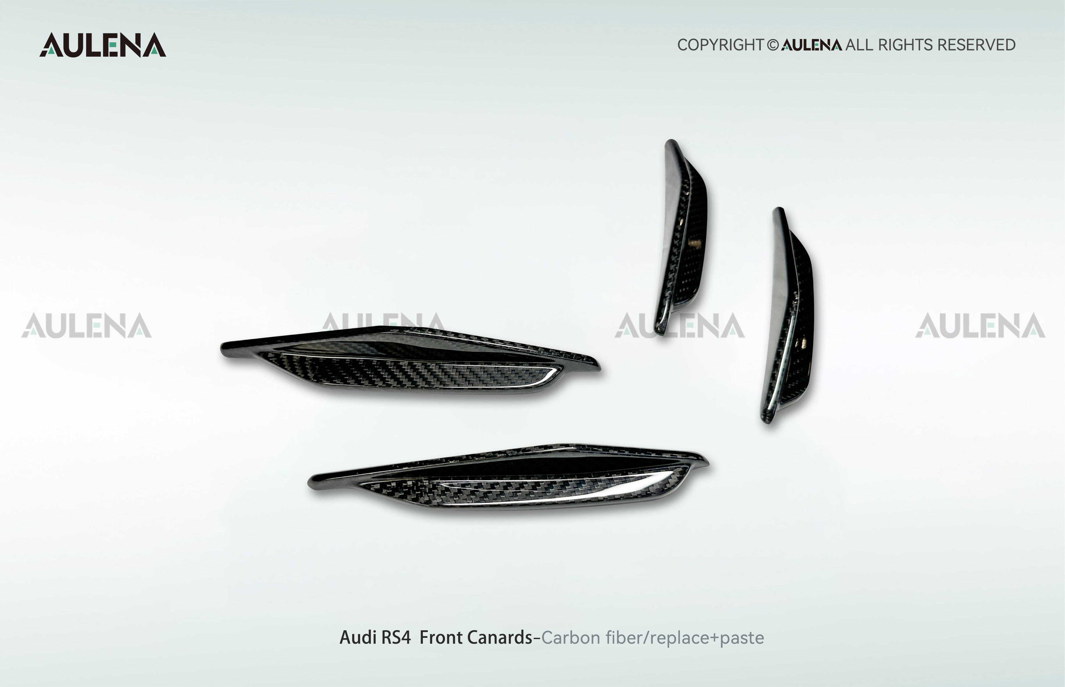 Audi RS4 Aulena Design dry carbon performance Front Canards