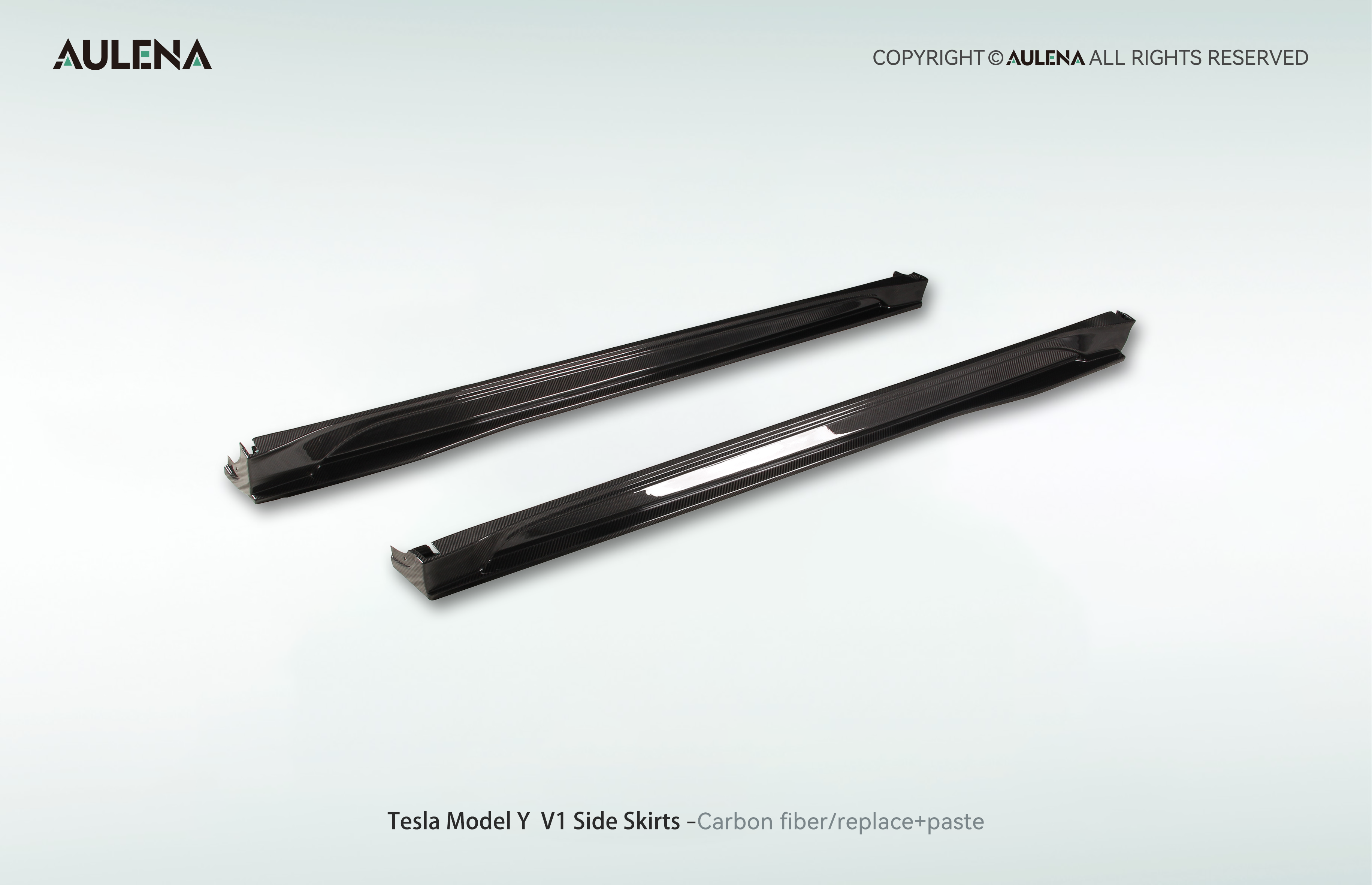 Tesla Model Y Aulena Design dry carbon performance Side Skirts V1