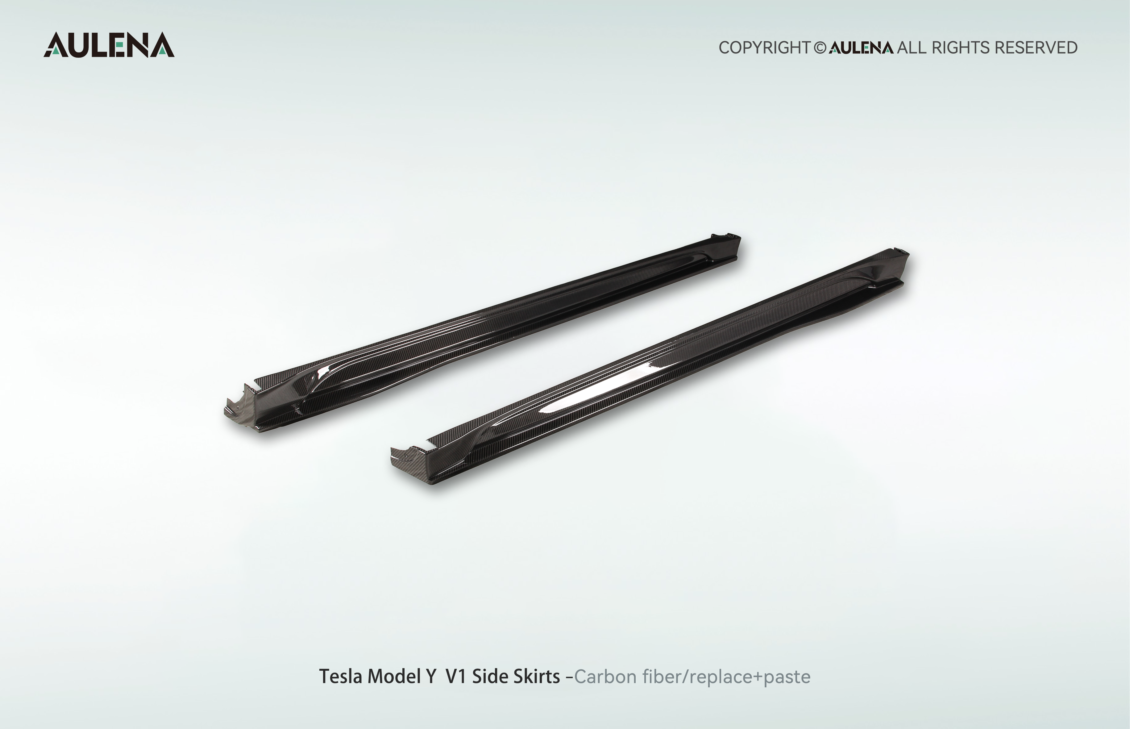 Tesla Model Y Aulena Design dry carbon performance Side Skirts V1