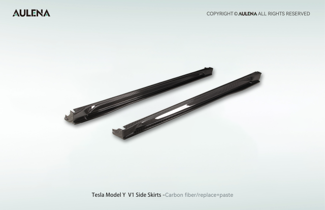 Tesla Model Y Aulena Design dry carbon performance Side Skirts V1