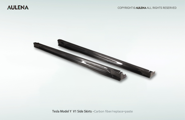 Tesla Model Y Aulena Design dry carbon performance Side Skirts V1